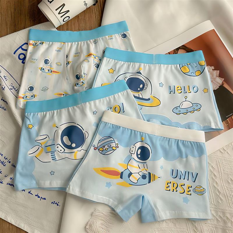 پک چهارعددی شورت پادار فضانردی رنگبندی سفید و ابی و کد 20944