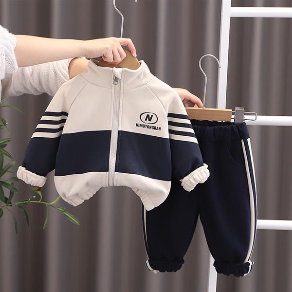 ست سویشرت و شلوار طرح NIMOTOGBAN رنگ کرم و سورمه ای کد 20960