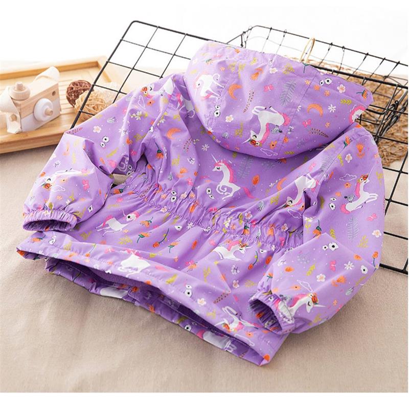 کاپشن ضداب داخل لاینردار طرح اسب تک شاخ رنگ یاسی کد 20964