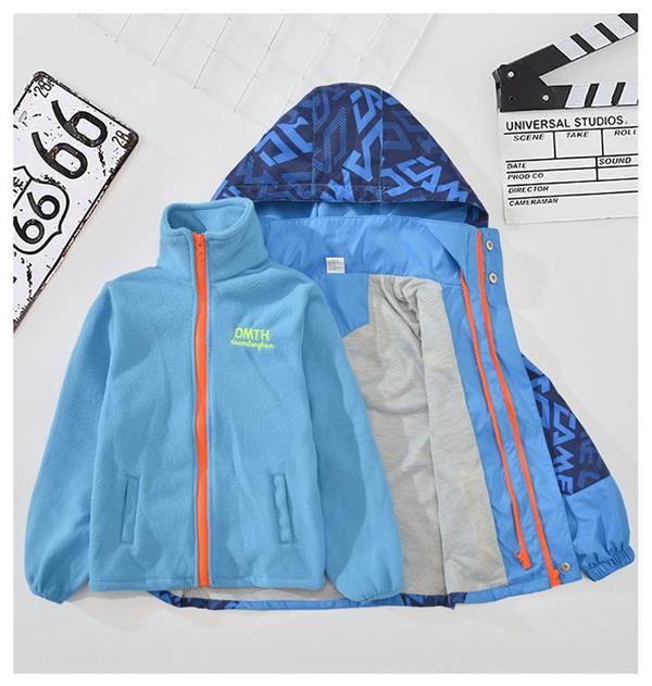 ست کاپشن و سویشرت پشمی طرح حروف انگلیسی رنگ ابی کاربنی کد 20970