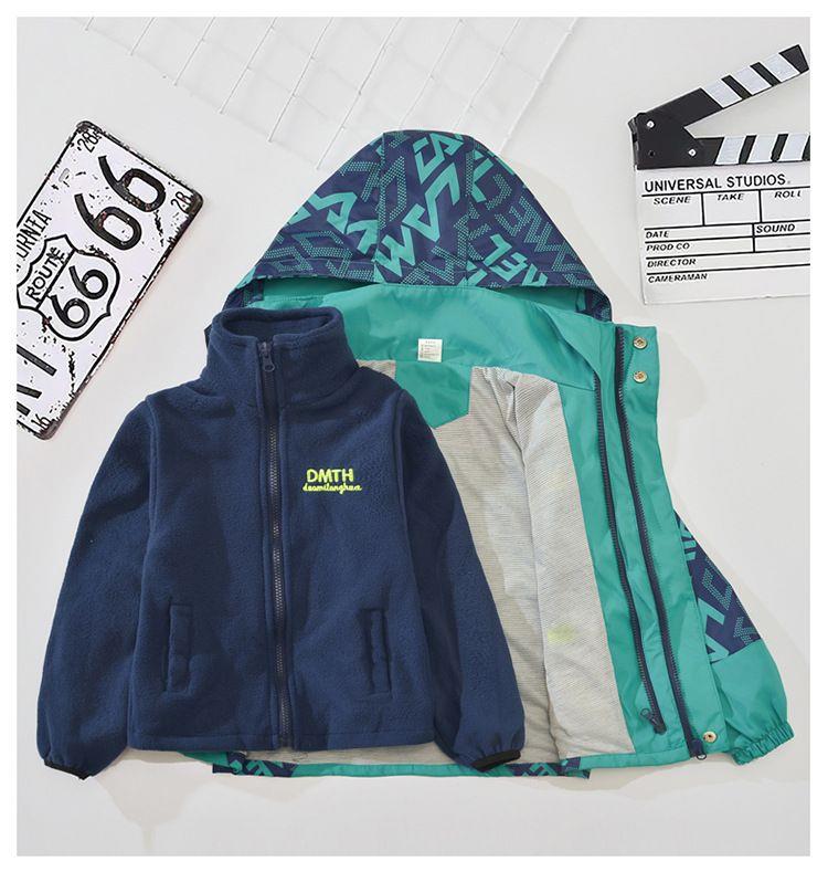 ست کاپشن و سویشرت پشمی طرح حروف انگلیسی رنگ  سبزابی کد 20971