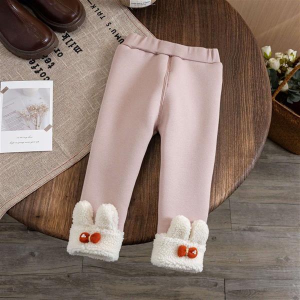 لگ پنبه ای داخل پشمی ضخیم خرگوشی رنگ صورتی کد 20990