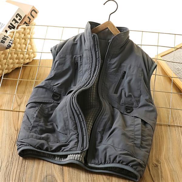 پافر فشن طرح Buckle and zipper  رنگ طوسی کد 20999