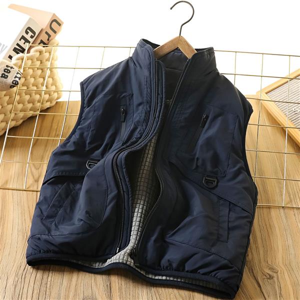 پافر فشن طرح Buckle and zipper  رنگ سورمه ای کد 21000