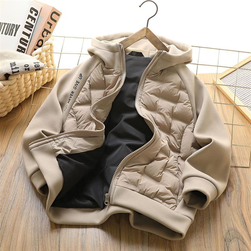 سویشرت کلاهدار ضخیم ضداب استین پنبه ای رنگ کرم کد 21003