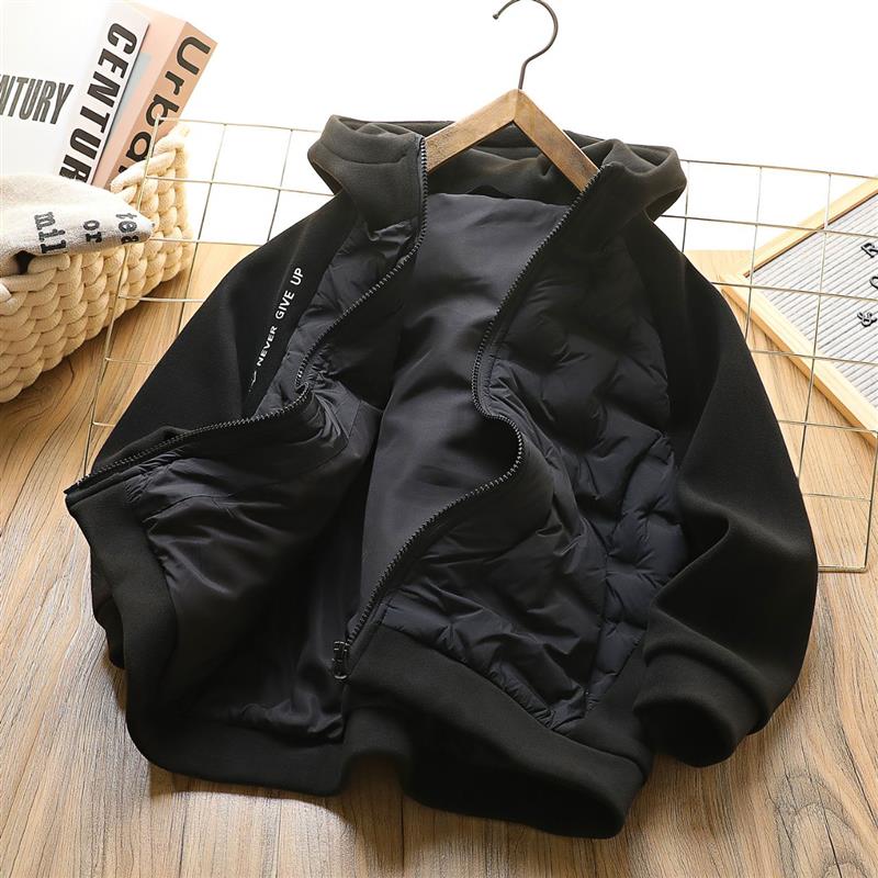 سویشرت کلاهدار ضخیم ضداب استین پنبه ای رنگ مشکی کد 21004