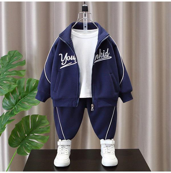 ست سویشرت و شلوار سورمه ای طرح White English writing  کد 21038