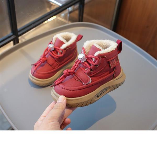 بوت فشن بندی ضداب داخل پشمی طرح BOKVKOB رنگ زرشکی کد 21055