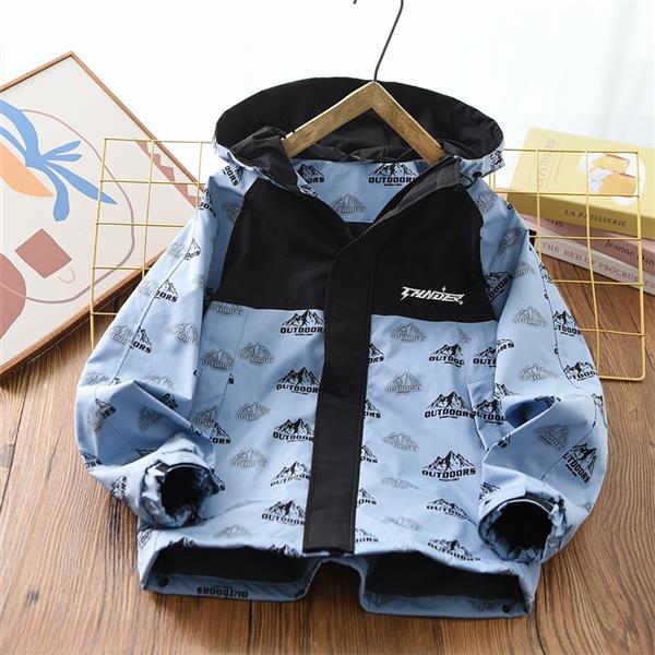 کاپشن ضداب داخل لاینردار طرح DUTDOORS رنگ مشکی و ابی کد 21074