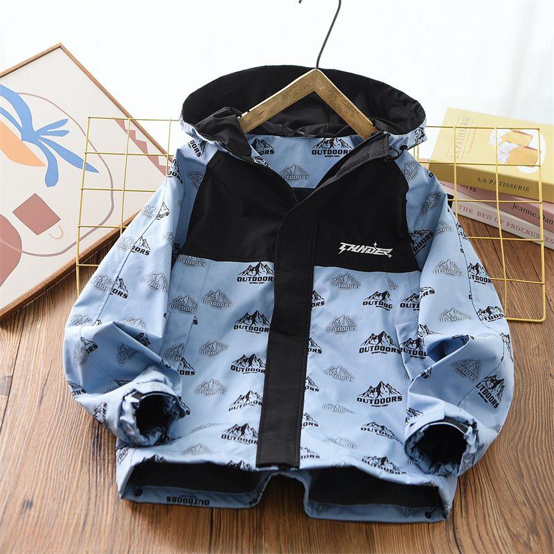 کاپشن ضداب داخل لاینردار طرح DUTDOORS رنگ مشکی و ابی کد 21074