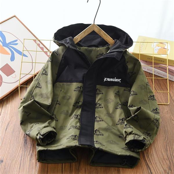 کاپشن ضداب داخل لاینردار طرح DUTDOORS رنگ مشکی و یشمی کد 21075