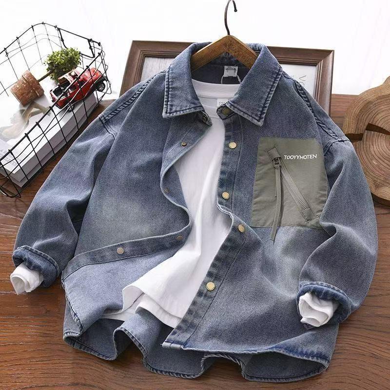 شومیز جین ابی زیپ اریب زیتونی طرح TOOYYMOTEN کد 21082