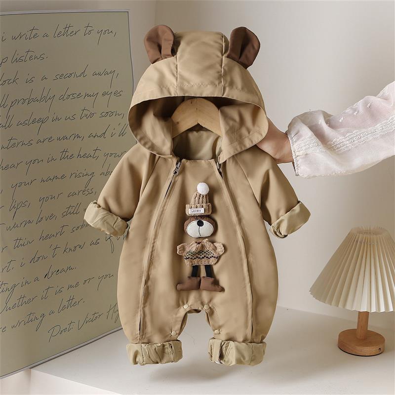 سرهمی دو زیپ ضداب طرح هاپو برجسته رنگ نسکافه ای کد 21084