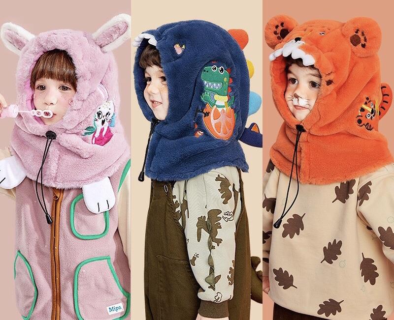 کلاه گردن گیر خز ماسک دار طرح حیوانات گوگولی کد 21090