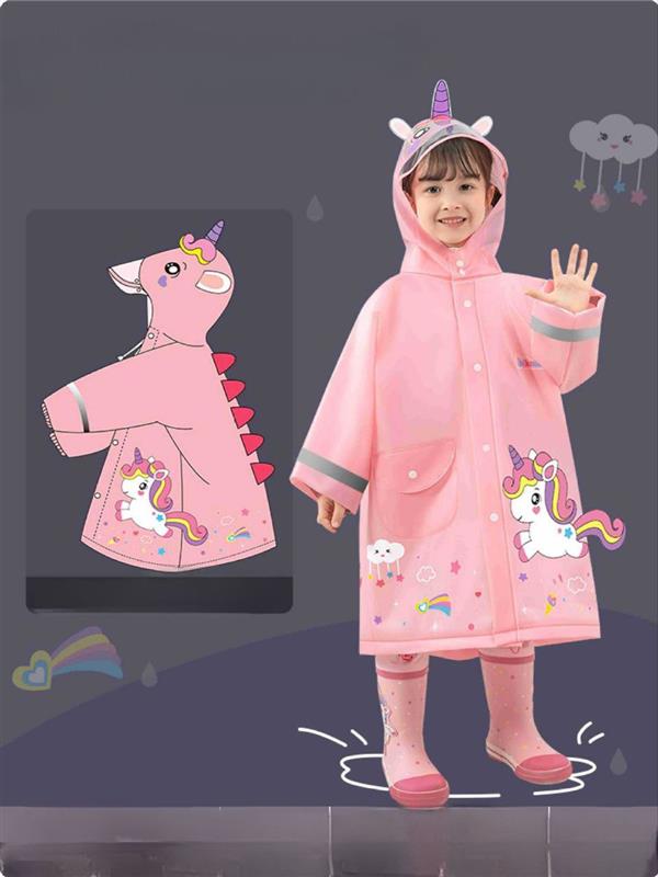 بارونی بلند کلاه نقاب دار تلقی طرح یونیکورن صورتی کد 21093