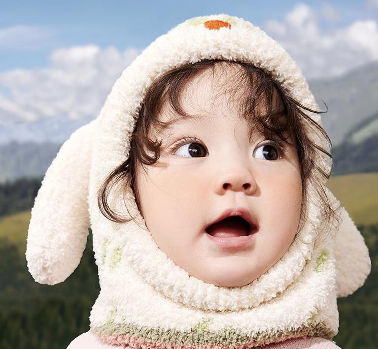 کلاه حوله ای ضخیم طرح خرگوش گوش برجسته شیری کد 21123