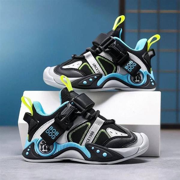 کتونی BOBDOG طرح SINCE با بند سگگ دار رنگ مشکی و ابی کد 21159