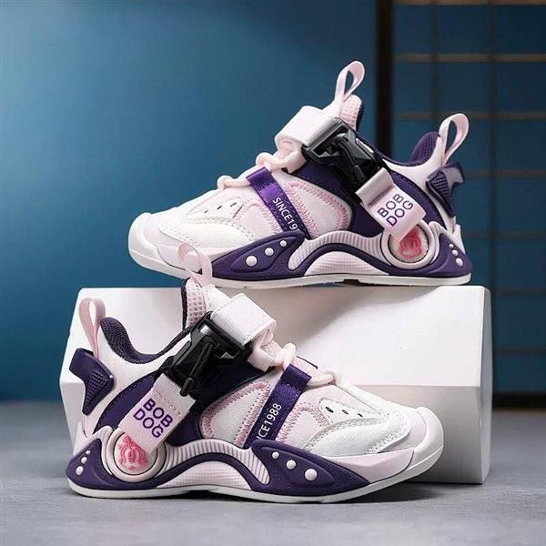 کتونی BOBDOG طرح SINCE با بند سگگ دار رنگ صورتی و بنفش کد 21162