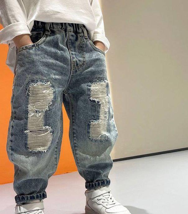 شلوار جین زاپدار فشن رنگ ابی کمرنگ کد 21163