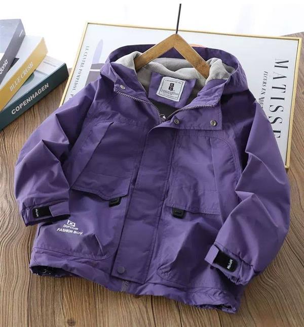 بارونی ضد اب ضخیم داخل لاینردار طرح DUFOUR FASHION BOY رنگ بنفش کد 21166