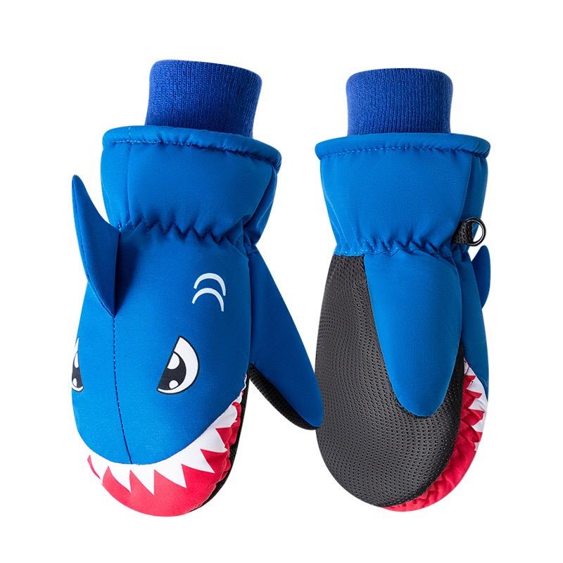 دستکش ضداب داخل لاینردار ضخیم طرح کوسه رنگ ابی کاربنی کد 21201