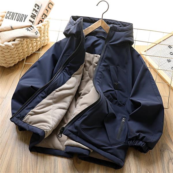 بارونی ضخیم فشن Four pockets, sporty style رنگ سورمه ای کد 21231