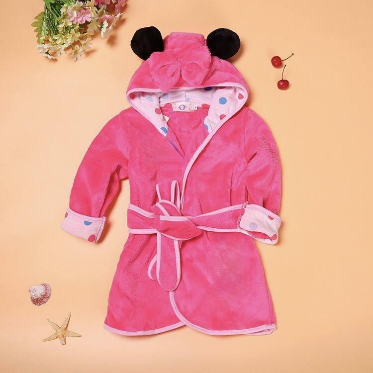 حوله تن پوش کلاه گوش دار  رنگ صورتی  کد 21249