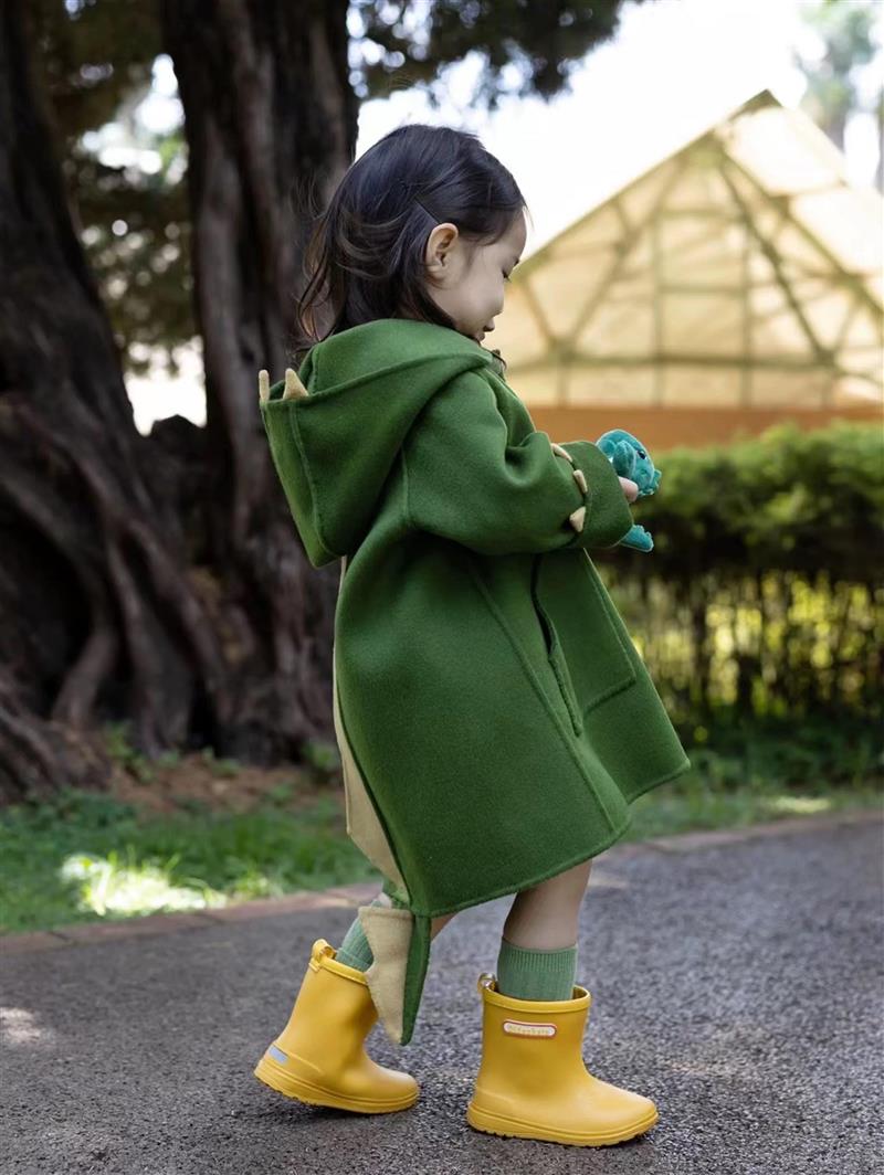 پالتو فوتر بلند کلاهدار تمساحی رنگ سبز کد 21263