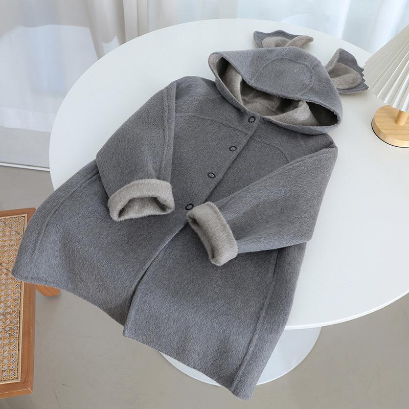 پالتو فوتر بلند کلاهدار موشی رنگ طوسی کد 21264