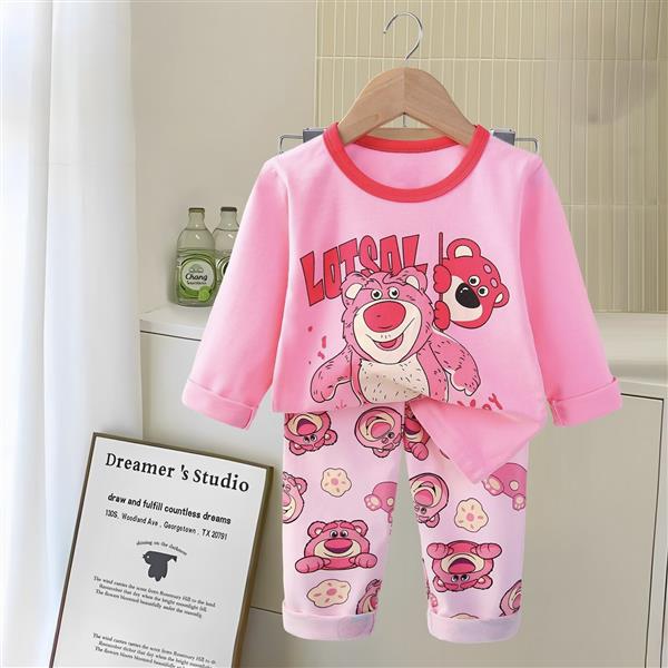 ست نخی بلوز و شلوار صورتی طرح لوتسو  سایز کوچک کد 21274