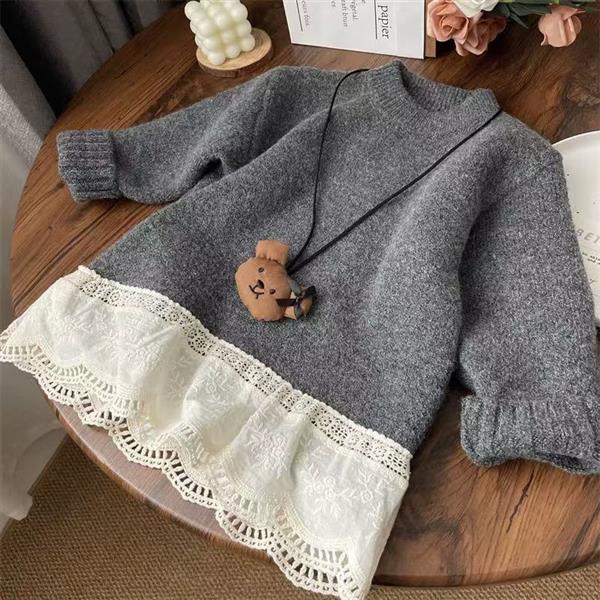 تونیک طوسی تیره ضخیم پایین نوار خامه دوزی شیری کد 21421