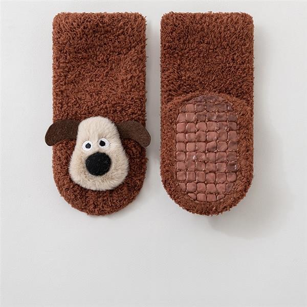 جوراب حوله ای استپ دار هاپو بر جسته رنگ زرشکی کد 21446