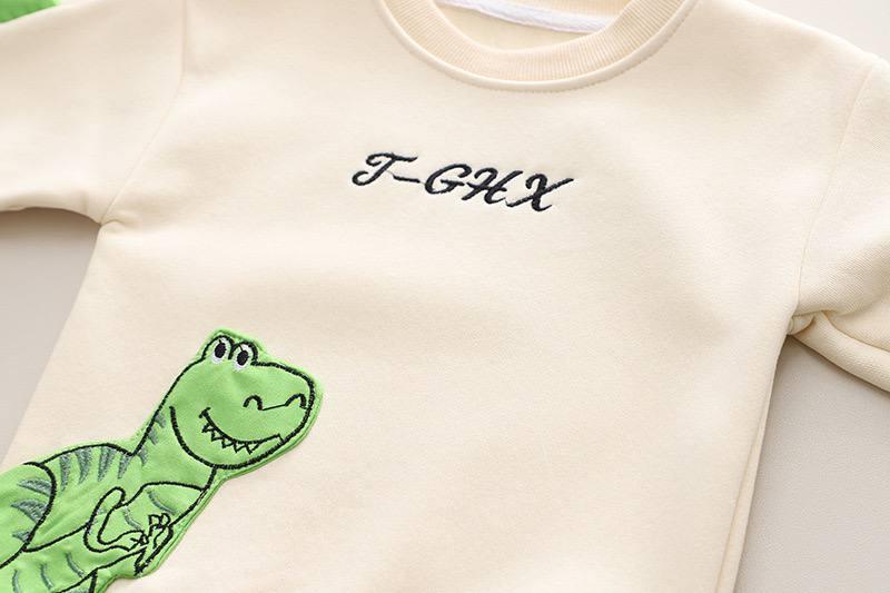 ست دورس طوسی و شلوار اسلش سورمه ای داخل کرکی دایناسور برجسته کد 21455