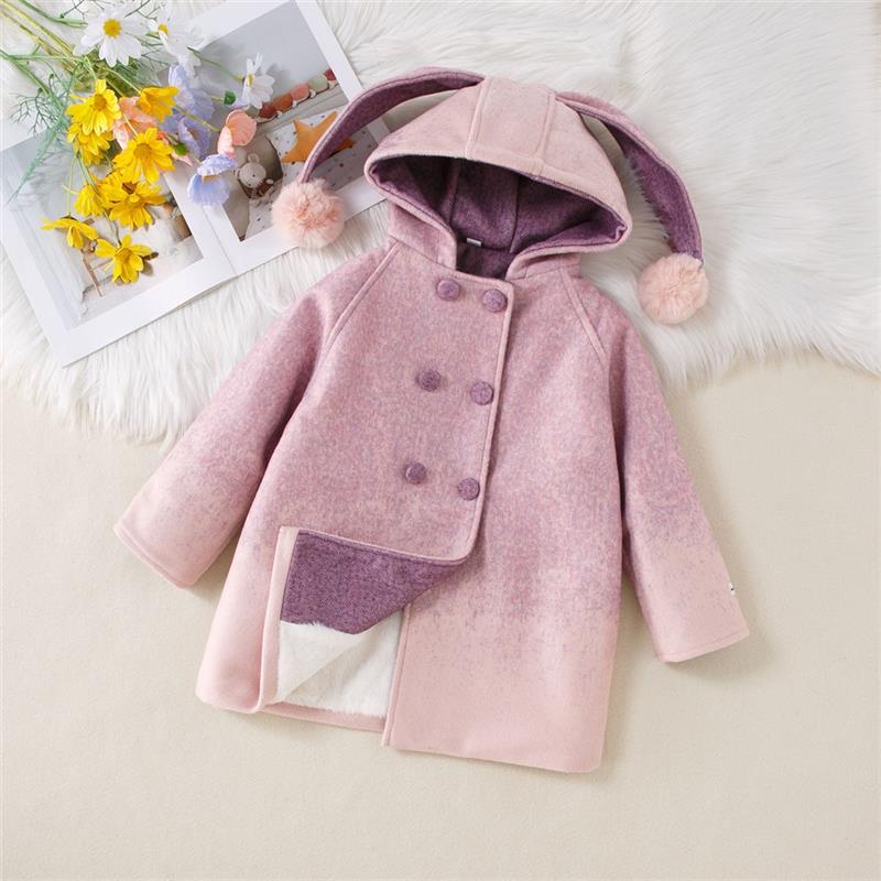 پالتو خرگوشی گوش و دم برجسته رنگپاش یاسی و صورتی کد 21460