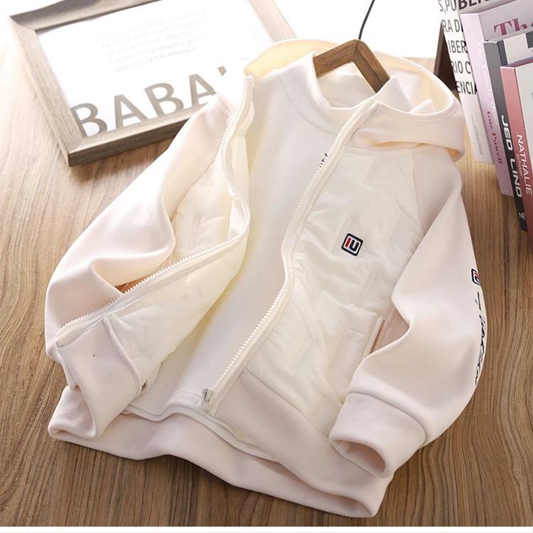 سویشرت کلاهدار داخل کرکی استین پنبه ای ضخیم Imported Unit رنگ شیری  کد 21508