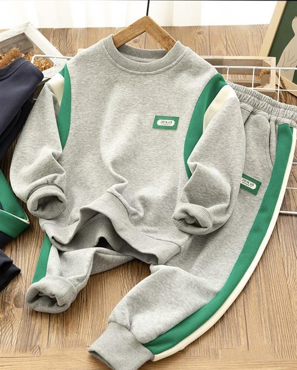 ست دورس و شلوار طرح JOIN US رنگ طوسی کد 21537