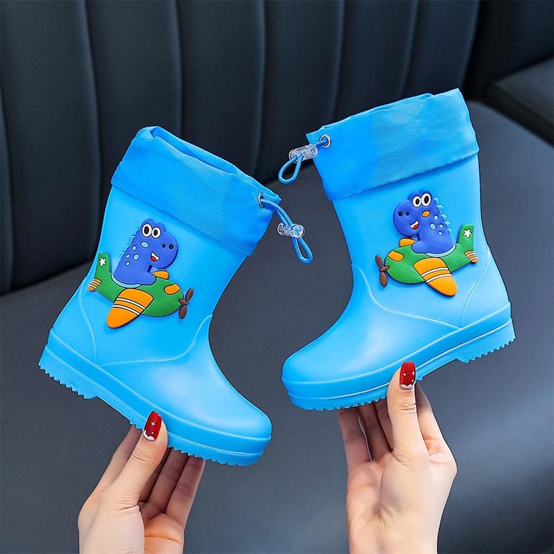 رین بوت لبه کش طرح دایناسور هلیکوپتر سوار رنگ ابی  کد 21557