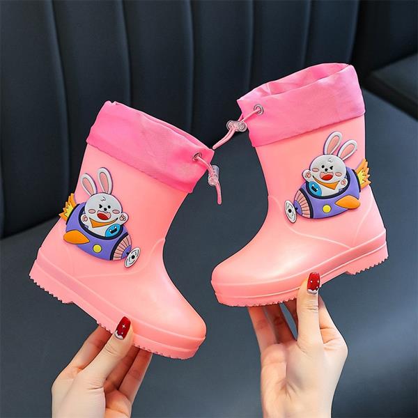 رین بوت لبه کش طرح خرگوش موشک سوار رنگ صورتی کد 21558