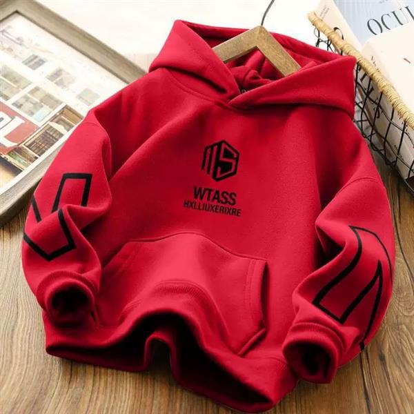 هودی ضخیم داخل پشمی طرح WTASS رنگ قرمز کد 21574