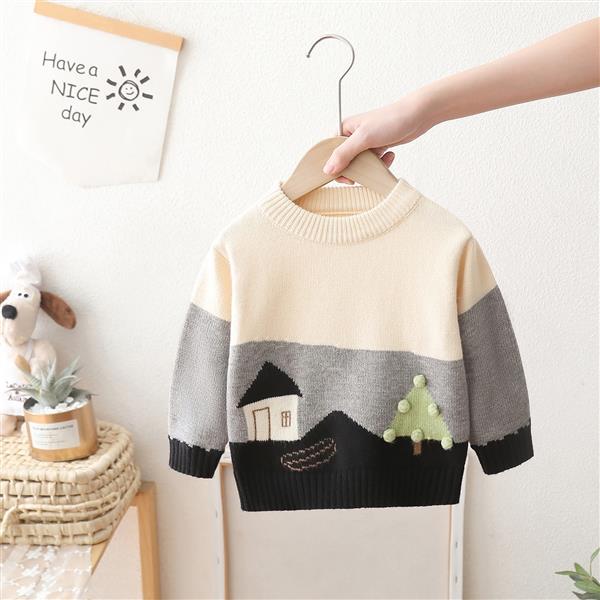 بافت طرح HOME & TREE رنگ طوسی و شیری کد 21579