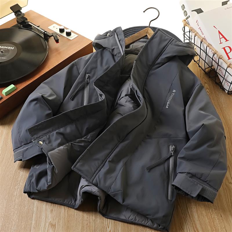 کاپشن ضداب کلاهدار داخل لاینردار طرح TAROSUGAR & رنگ طوسی کد 21590