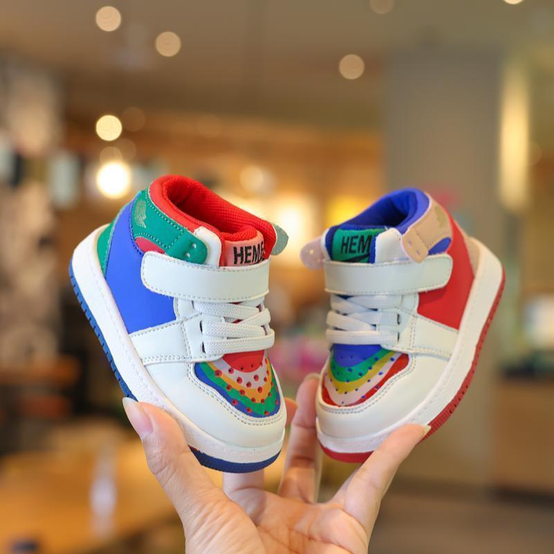 کتونی ساقدار سفید طرح رنگین کمانی کد 21601