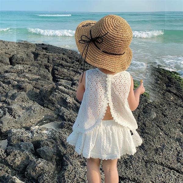 ست تاپ پشت باز و دامن خامه دوزی عروسکی رنگ سفید کد 21618