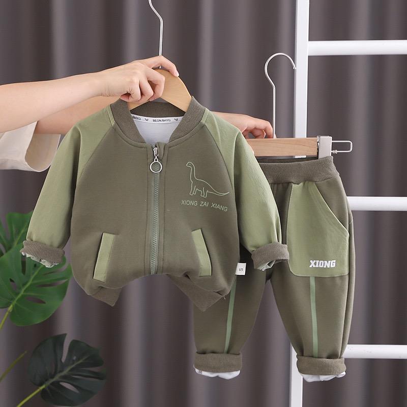 ست سویشرت و شلوار XIONG رنگ زیتونی کد 21658